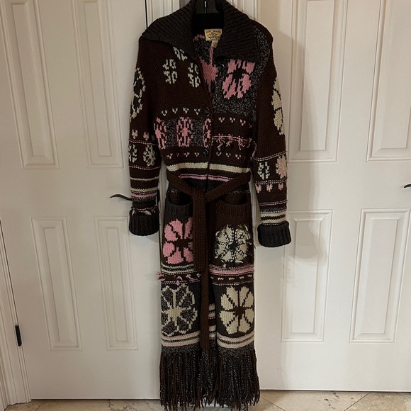 Lucky Brand Sweaters - Lucky Brand Multicolor Knit Cardigan with Fringe